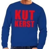 Foute kersttrui / sweater Kutkerst blauw voor heren - Kersttruien