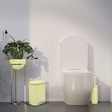 Spirella Pedaalemmer Venice - geel - 5 liter - metaal - L21 x H30 cm - soft-close - toilet/badkamer
