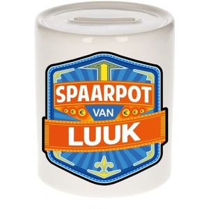 Kinder spaarpot voor Luuk - keramiek - naam spaarpotten