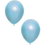 40x Blauwe metallic ballonnen 30 cm - Feestversiering/decoratie ballonnen blauw