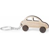 Sleutelhanger met auto - 10 stuks - hout - 4x7 cm - autosleutel hanger