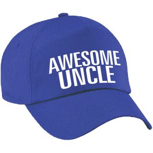 Awesome uncle pet / cap blauw voor heren - baseball cap - cadeau petten / caps voor oom