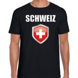 Zwitserland landen t-shirt zwart heren - Zwitserse landen shirt / kleding - EK / WK / Olympische spelen Schweiz outfit