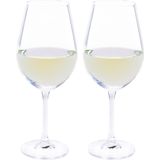 2x Witte wijnglazen 52 cl/520 ml van kristalglas - Kristalglazen - Wijnglas -  Cadeau voor de wijnliefhebber