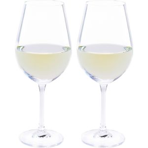 2x Witte wijnglazen 52 cl/520 ml van kristalglas - Kristalglazen - Wijnglas -  Cadeau voor de wijnliefhebber