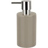 Spirella Badkamer accessoires set - WC-borstel/zeeppompje/rollenhouder - metaal/porselein - beige - Luxe uitstraling