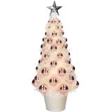 Complete kunstkerstboom met lichtjes en ballen zalmroze - Kerstversiering - Kerstbomen - Kerstaccessoires - Kerstverlichting