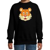 Cartoon tijger trui zwart voor jongens en meisjes - Kinderkleding / dieren sweaters kinderen