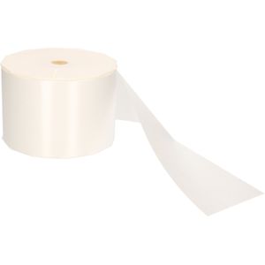 1x XL Hobby/decoratie parel witte kunststof sierlinten 9 cm/90 mm x 91 meter extra breed - Cadeaulint lint/ribbon