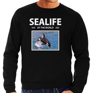 Dieren foto sweater Orka - zwart - heren - sealife of the world - cadeau trui Orkas liefhebber