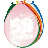 Folat Party 50e jaar/Sarah verjaardag feestartikelen versiering - 16x ballonnen/2x slingers van 6 meter