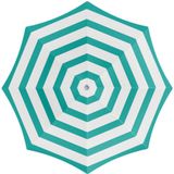 Parasol - Groen/wit - D160 cm - incl. draagtas - parasolvoet - 42 cm