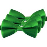 3x Groene verkleed vlinderstrikjes 12 cm voor dames/heren - Groen thema verkleedaccessoires/feestartikelen - Vlinderstrikken/vlinderdassen met elastieken sluiting
