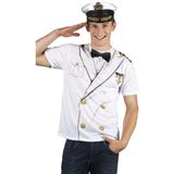Maritiem verkleedkleding t-shirt kapitein - Sailor captain t-shirt - Carnavalskleding kapitein