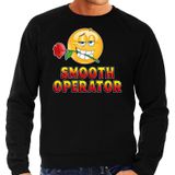 Funny emoticon sweater Smooth operator zwart voor heren - Fun / cadeau trui