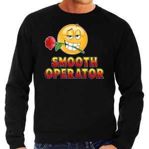 Funny emoticon sweater Smooth operator zwart voor heren - Fun / cadeau trui