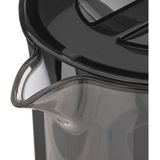 Sapkan/schenkkan karaf met deksel 1950 ml zwart - Formaat: 18 x 10,5 x 25 cm - Materiaal: kunststof