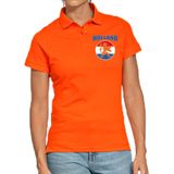 Oranje fan poloshirt voor dames - Holland met oranje leeuw op borstkas - Nederland supporter - EK/ WK shirt / outfit