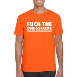Fuck the dresscode heren shirt oranje - Heren feest t-shirts