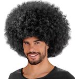 Afro Pruik pruik Jimmy zwart voor volwassenen - oversized pruik -  disco party accessoire