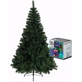 Kerstboom H240 cm - met kerstverlichting - gekleurd - 36 m - 480 leds