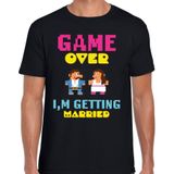 Bellatio Decorations Vrijgezellenfeest T-shirt voor heren - game over - zwart - bruiloft/trouwen