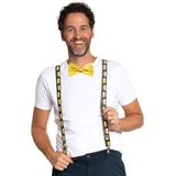 Carnaval verkleedset bretels en strik Oktoberfest - geel - volwassenen/unisex - feestkleding