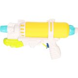 1x Waterpistolen/waterpistool geel/wit van 34 cm kinderspeelgoed - waterspeelgoed van kunststof