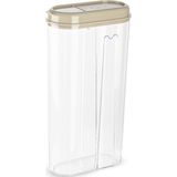 Plasticforte Voedselcontainer strooibus - 2x - beige - 2350 ml - kunststof - voorraadpotten