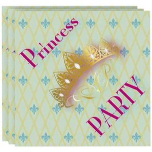 20x Princess party thema servetten 33 x 33 cm voor meisjes - Papieren wegwerp servetjes