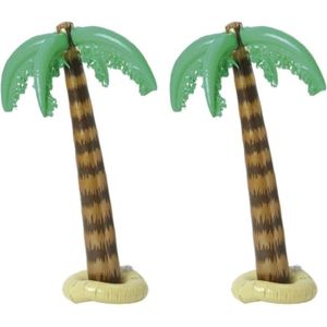 3x stuks opblaasbare kleine palmboom 90 cm - Tropische Hawaii thema decoraties/versieringen