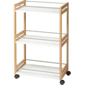 Excellent Houseware Keuken opberg trolley/roltafel - bamboe - 51 x 30 x 80 cm