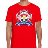 Rood Toppers drinking team t-shirt  / shirt  rood Toppers team heren