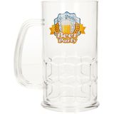 4x Oktoberfest bierpullen 14 cm - Plastic bierglazen bierpullen 500 ml - Oktoberfest/Bierfeest horeca feestartikelen