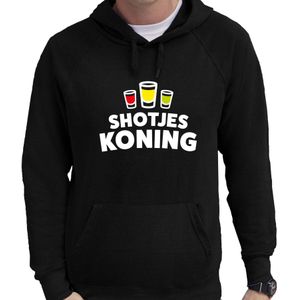 Apres ski hoodie Shotjes Koning zwart  heren - Wintersport capuchon sweater - Foute apres ski outfit/ kleding