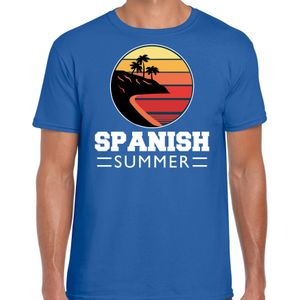 Spaanse zomer t-shirt / shirt Spanish summer voor heren - blauw - beach party outfit / vakantie kleding / strand feest shirt