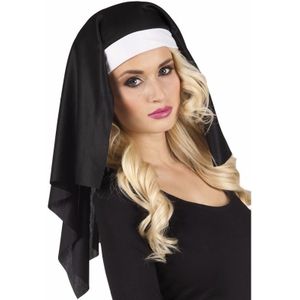 Nonnen thema verkleed hoofdkapje  - Vrijgezellenfeest verkleed spullen