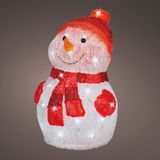 Kerstverlichting Led figuren voor buiten sneeuwpop 25 x 25 x 35 cm met 40 lampjes helder wit - Verlichte figuren - sneeuwpoppen