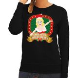 Foute kersttrui / sweater - zwart - Touch my Jingle Bells voor dames
