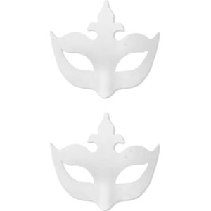 Set van 8x stuks papier mache grimeer oogmasker Venetie 25 cm - Schmink maskers