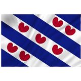 2x vlag van Friesland - 150 x 90 cm - Friese vlag met hartjes