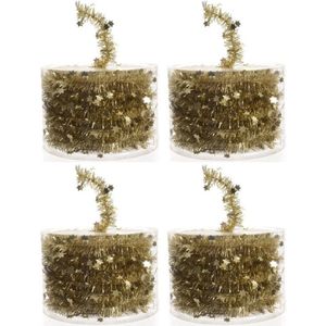 4x Kerstboom folie slingers goud 700 cm - sterren kerstslingers