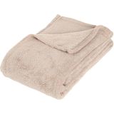 Apollo - Fleece deken beige 125 x 150 cm met voetenwarmer slof poes/kat one size