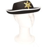 Zwarte verkleed sheriff cowboy hoed voor kinderen - Verkleedkleding accessoires