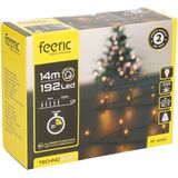 Feeric lights Kerstverlichting - warm wit - 14 m- 192 led lampjes - zwart snoer - batterij