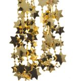 Set van gouden Kerstboom sterren folie slinger 700 cm / kerstslinger 270 cm / kralenslinger 270 cm - goud - Kerstversiering en decoratie