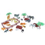 Wild Republic speelgoed wilde dieren set - in emmer - 36-delig - Speelgoed dieren en accessoires