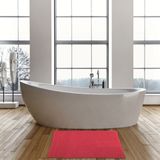 MSV badkamer droogloop mat/tapijtje - 50 x 80 cm - en zelfde kleur zeeppompje 260 ml - rood