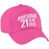 Awesome 21 year old verjaardag pet / cap roze voor dames en heren - baseball cap - verjaardags cadeau - petten / caps