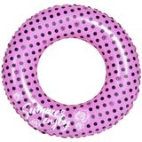 2x stuks opblaasbare zwembad banden/ringen roze met stippen 90 cm - Zwembanden/zwemringen speelgoed
